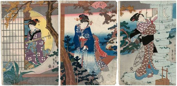 Utagawa Sadahide: The Garden in the Tenth Month (Koharu niwa) - Museum of Fine Arts