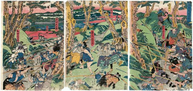 Utagawa Sadahide, 歌川貞秀 (Utagawa Sadahide)による浮世絵「A Board Game of the Road to Iga Pass, New Edition (Shinpan Igagoe dôchû sugoroku)」