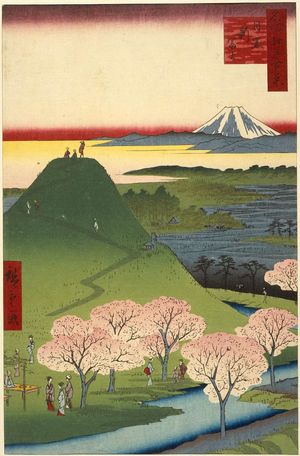 Utagawa Hiroshige: New Fuji, Meguro (Meguro Shin-Fuji), from the series One Hundred Famous Views of Edo (Meisho Edo hyakkei) - Museum of Fine Arts