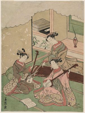 Yoshinobu: Sankyoku Ensemble: Women Playing Koto, Shamisen, and Kokyû - Museum of Fine Arts