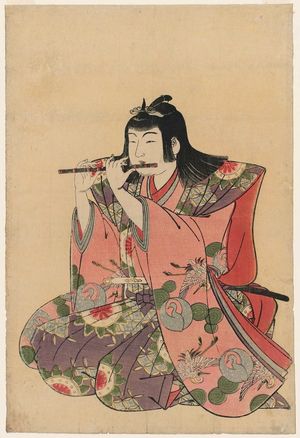 北尾重政: Flute Player, from an untitled set of Five Musicians (Gonin-bayashi) - ボストン美術館
