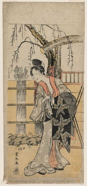 Utagawa Toyomaru: Woman in a Garden - ボストン美術館