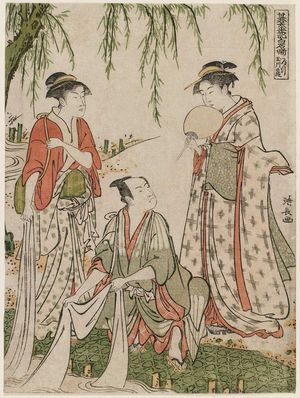 Torii Kiyonaga: Scene at the Jewel River (Michiyuki Tamagawa no dan), from the series The Tale of Shiraishi, a Latter-day Taiheiki (Go-Taiheiki Shiraishi banashi) - Museum of Fine Arts