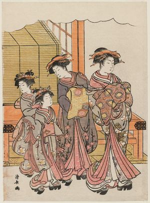 鳥居清長: A Courtesan and Her Retinue - ボストン美術館