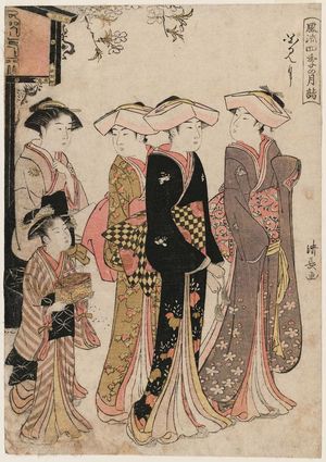 Torii Kiyonaga: The Third Month (Hanamizuki), from the series Fashionable Monthly Pilgrimages in the Four Seasons (Fûryû shiki no tsuki môde) - Museum of Fine Arts