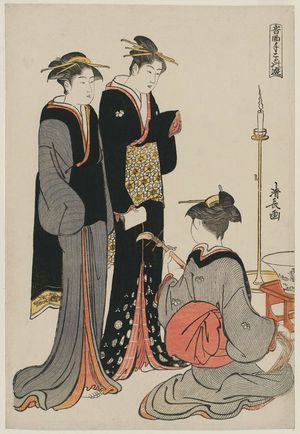 Torii Kiyonaga: Entertaining at a Party, from the series Musical Pastimes (Ongyoku tegoto no asobi) - Museum of Fine Arts
