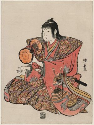 Torii Kiyonaga: Small Hand Drum, from an untitled set of Five Musicians (Gonin-bayashi) - Museum of Fine Arts