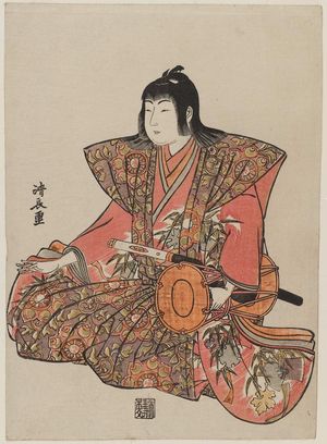 Torii Kiyonaga: Large Hand Drum, from an untitled set of Five Musicians (Gonin-bayashi) - Museum of Fine Arts
