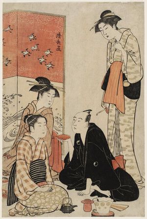 Torii Kiyonaga: Actor Sawamura Sôjûrô III and Courtesans - Museum of Fine Arts