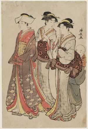 Torii Kiyonaga: Young Lady and Attendants on an Outing - Museum of Fine Arts