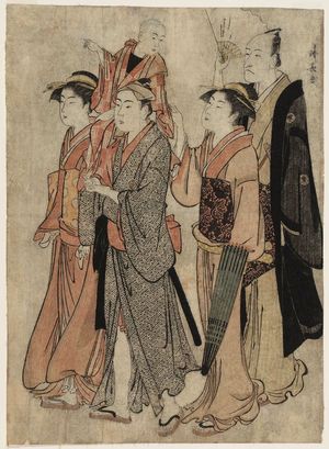 鳥居清長: Actor Ichikawa Danjûrô V and His Family - ボストン美術館