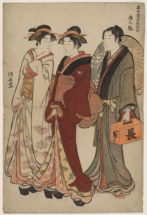 Torii Kiyonaga: The Charms of the Southeast (Tatsumi no en), from the series Contest of Contemporary Beauties of the Pleasure Quarters (Tôsei yûri bijin awase) - Museum of Fine Arts