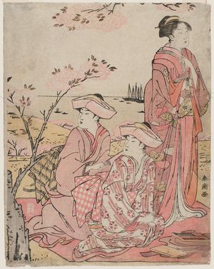 Katsukawa Shuncho: Cherry Blossom Viewing at Goten-yama - Museum of Fine Arts