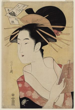 細田栄之: Kuronushi, from the series Six Selected Flowers Imitating the Six Poetic Immortals (Yatsushi Rokkasen) - ボストン美術館