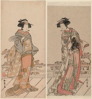 Katsukawa Shunsho: Actors Nakamura Tomijûrô (R) and Iwai Hanshirô IV (L) - Museum of Fine Arts
