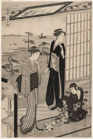 細田栄之: Suma, from the series Genji in Fashionable Modern Guise (Fûryû yatsushi Genji) - ボストン美術館