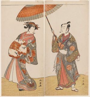 Katsukawa Shunsho: Actors Arashi Sangorô II (R) and Segawa Kikunojô II (L) - Museum of Fine Arts