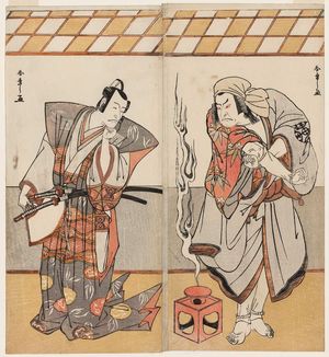 Katsukawa Shunsho: Actors Ichikawa Danjûrô (L) and Nakamura Nakazô (R) - Museum of Fine Arts