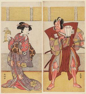 Katsukawa Shunko: Actors Ichikawa Danjûrô V (R) and Iwai Hanshirô IV (L) - Museum of Fine Arts