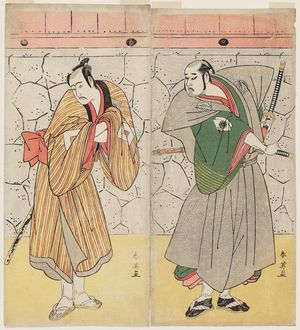Katsukawa Shun'ei: Actors Onoe Kikugorô ? (R) and Ichikawa Yaozô (L) - Museum of Fine Arts