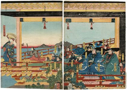 Utagawa Kuniyoshi, 歌川国芳 (Utagawa Kuniyoshi)による浮世絵「Taira Kiyomori Uses Incantations to Delay the Sunset」