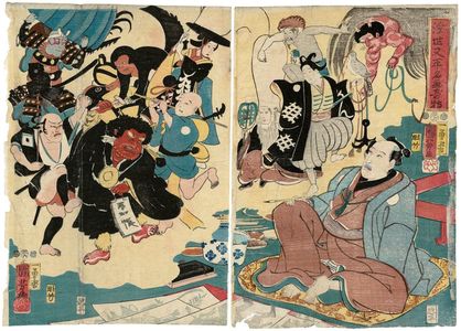 歌川国芳: Miraculous Paintings by Ukiyo Matabei (Ukiyo Matabei meiga kitoku) - ボストン美術館