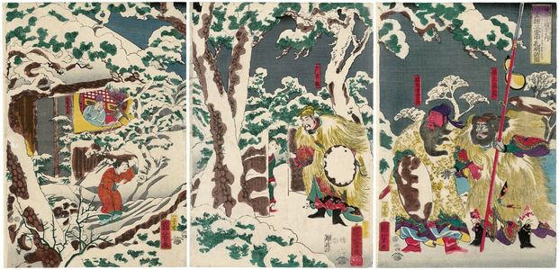 Utagawa Kuniyoshi: Tsûzoku Sangokushi no uchi, Gentoku mitabi setchû... - Museum of Fine Arts