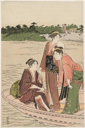 Torii Kiyonaga: Ferry at Rokugô - Museum of Fine Arts