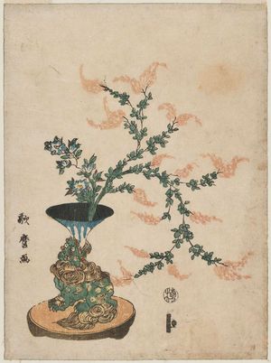 Kitagawa Utamaro: Flower Arrangement with Bush Clover and Bellflowers - Museum of Fine Arts