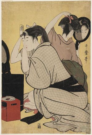 Kitagawa Utamaro: Dressing the Hair - Museum of Fine Arts