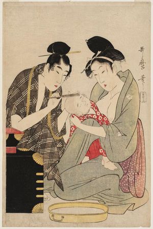 Kitagawa Utamaro: Shaving the Baby's Head - Museum of Fine Arts