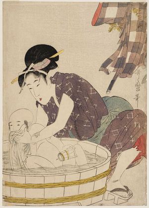 Kitagawa Utamaro: Woman Bathing a Small Boy - Museum of Fine Arts