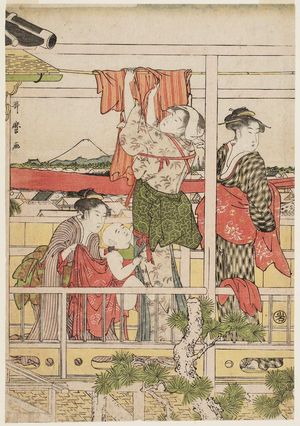 Kitagawa Utamaro: Drying Clothes - Museum of Fine Arts