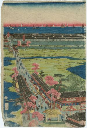 Utagawa Sadahide: View of the Pleasure Quarter in Yokohama, Kanagawa (Kanagawa Yokohama kakaku no kôkei) - Museum of Fine Arts