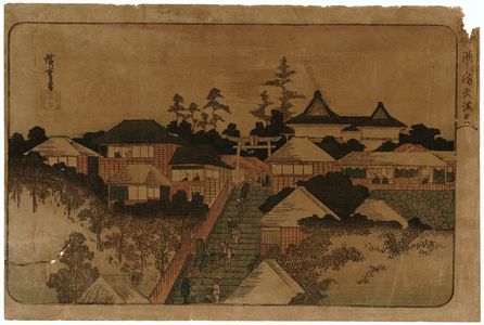 歌川広重: Tenmangû Shrine at Yushima (Yushima Tenmangû), from the series Famous Places in Edo (Kôto meisho) - ボストン美術館