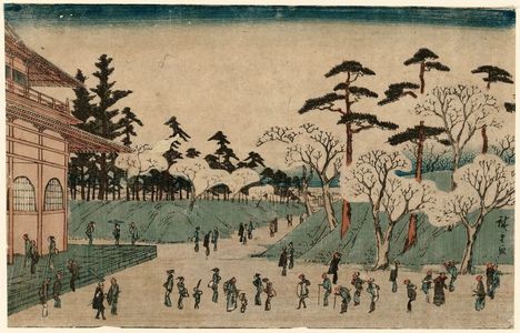 歌川広重: Tôeizan Temple at Ueno (Ueno Tôeizan), from the series Famous Places in Edo (Kôto meisho) - ボストン美術館