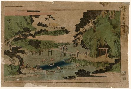 Utagawa Hiroshige: Waterfall River at Ôji (Ôji Takinogawa), from the series Famous Places in the Eastern Capital (Tôto meisho) - Museum of Fine Arts