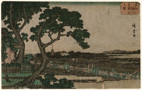 歌川広重: View of Matsuchiyama (Matsuchiyama no zu), from the series Famous Places in the Eastern Capital (Tôto meisho) - ボストン美術館