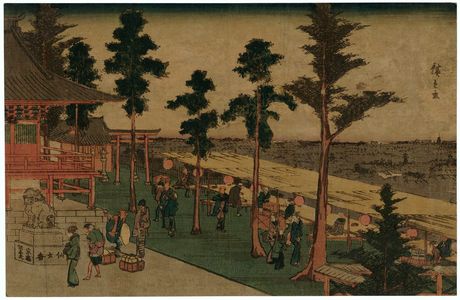 歌川広重: Kanda Myôjin Shrine (Kanda Myôjin), from the series Famous Places in the Eastern Capital (Tôto meisho) - ボストン美術館