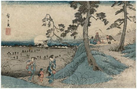 Utagawa Hiroshige: Listening to Crickets at Dôkan Hill (Dôkan-yama mushi-kiki no zu), from the series Famous Places in the Eastern Capital (Tôto meisho) - Museum of Fine Arts