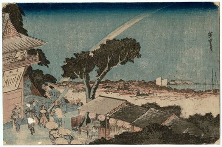 歌川広重: On Top of Mount Atago in Shiba (Shiba Atago sanjô no zu), from the series Famous Places in the Eastern Capital (Tôto meisho) - ボストン美術館