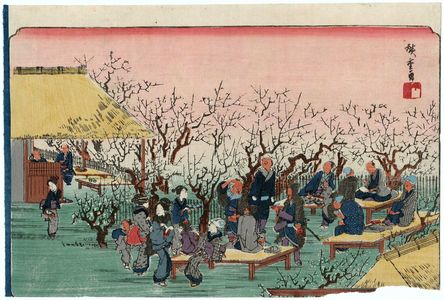 Utagawa Hiroshige: Plum Garden at Kameido (Kameido ume yashiki no zu), from the series Famous Places in the Eastern Capital (Tôto meisho) - Museum of Fine Arts
