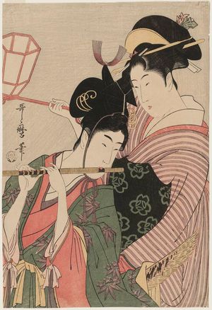 Kitagawa Utamaro: A Modern Version of the Story of Ushiwakamaru (Yoshitsune) and Jôruri-hime - Museum of Fine Arts