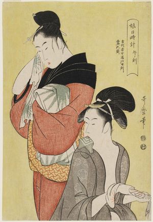 Kitagawa Utamaro: The Hour of the Horse (Uma no koku), from the series Sundial of Young Women (Musume hidokei) - Museum of Fine Arts