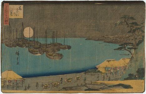 Utagawa Hiroshige: Moon at Takanawa (Takanawa no tsuki), from the series Three Views of Famous Places in Edo (Edo meisho mittsu no nagame) - Museum of Fine Arts