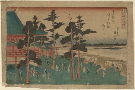 歌川広重: Kanda Myôjin Shrine (Kanda Myôjin yashiro), from the series Famous Places in Edo (Edo meisho) - ボストン美術館