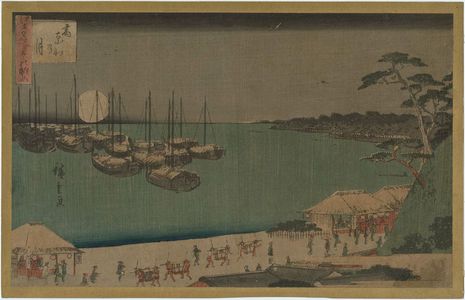 Utagawa Hiroshige: Moon at Takanawa (Takanawa no tsuki), from the series Three Views of Famous Places in Edo (Edo meisho mittsu no nagame) - Museum of Fine Arts