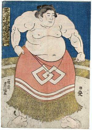 歌川国貞: Sumô Wrestler Akitsukaze Kumoemon - ボストン美術館