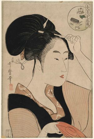 Kitagawa Utamaro: The Suminoe at Shiba (Shiba Suminoe), from the series Comparing the Charms of the Five Beauties (Gonin bijin aikyô kurabe) - Museum of Fine Arts