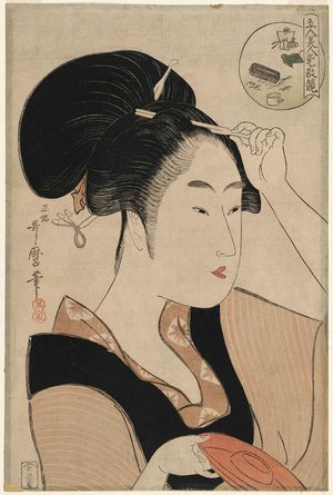 喜多川歌麿: The Suminoe at Shiba (Shiba Suminoe), from the series Comparing the Charms of the Five Beauties (Gonin bijin aikyô kurabe) - ボストン美術館